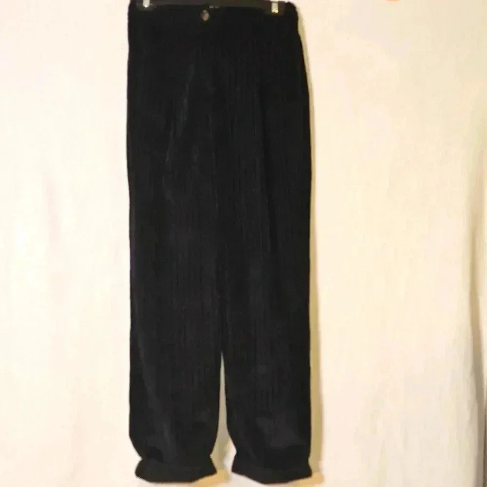 Top Shop Womens Ribbed High Rised Cuffed Hem Straight Pants SZ 2